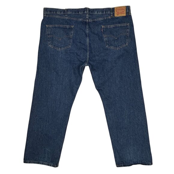 Levis 505 Jeans Mens 52x32 Regular Fit Straight Leg Non-Stretch Blue Stone Wash - Picture 2 of 15